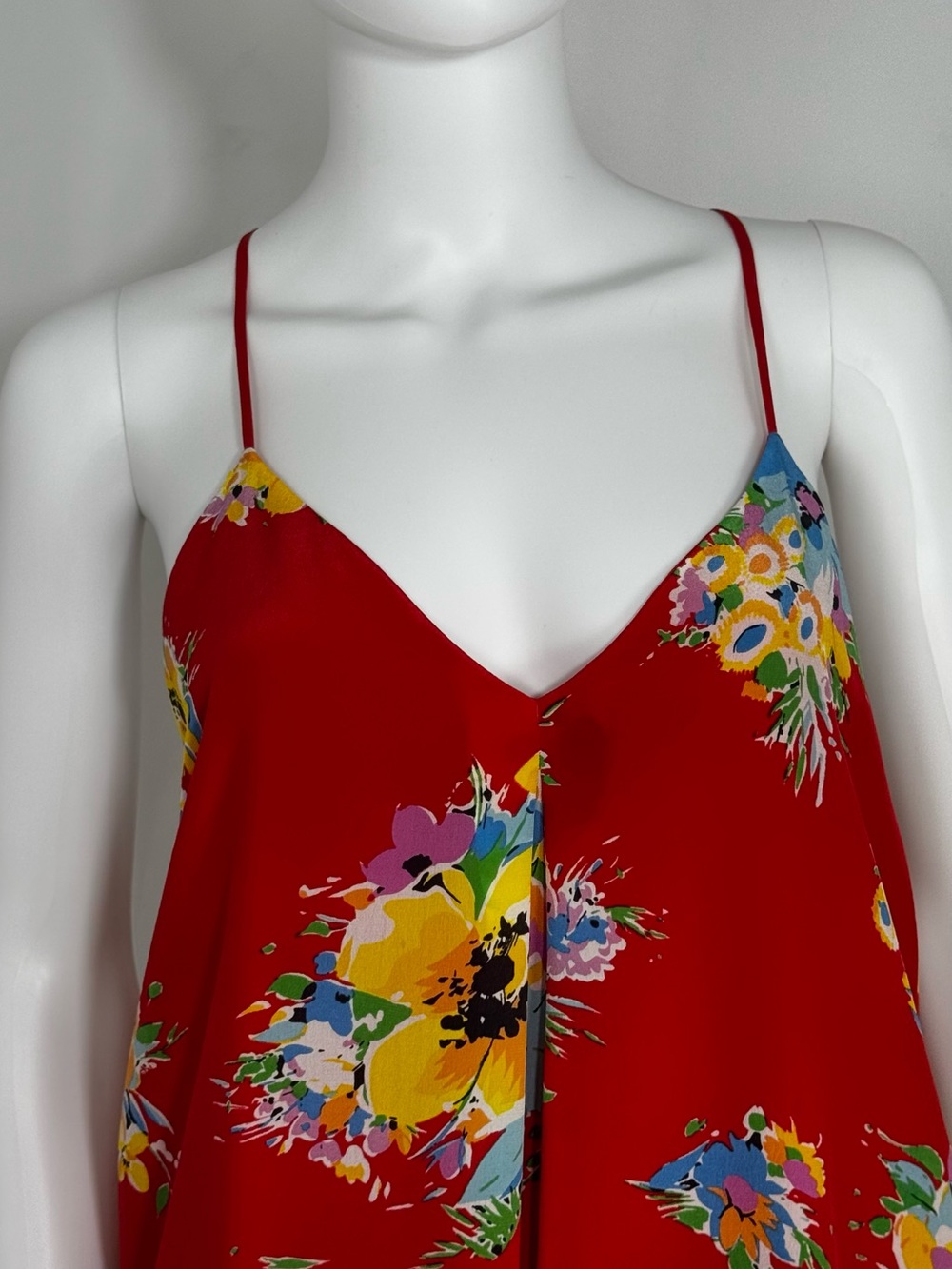 Polo Ralph Lauren Red Floral Silk Racerback Cami Tank Top Medium